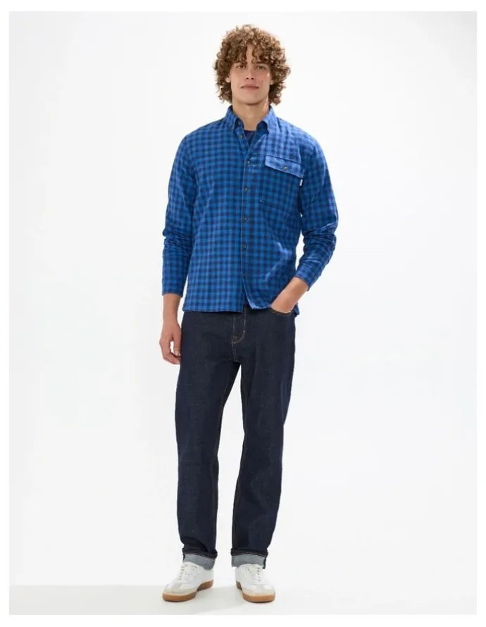 Marcs Len Check Shirt in Navy