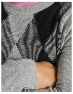 Marcs Matt Argyle Knit in Grey Multi