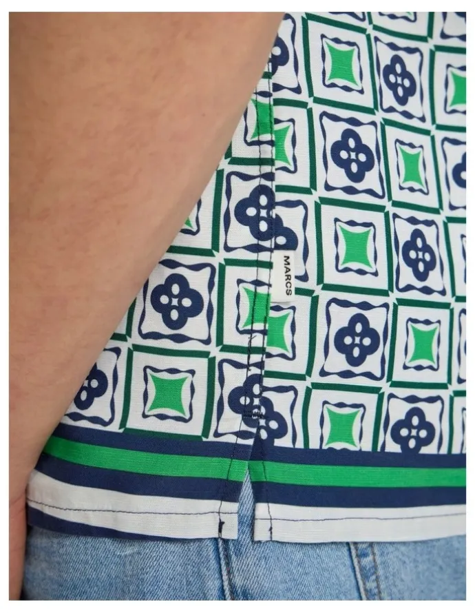 Marcs Penny Tile Shirt in Green Multi