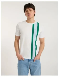 Marcs Riccardo Applique Stripe Tee in White