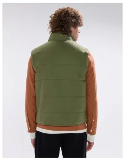 Marcs Rufus Brushed Cotton Vest in Olive Green
