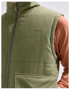 Marcs Rufus Brushed Cotton Vest in Olive Green