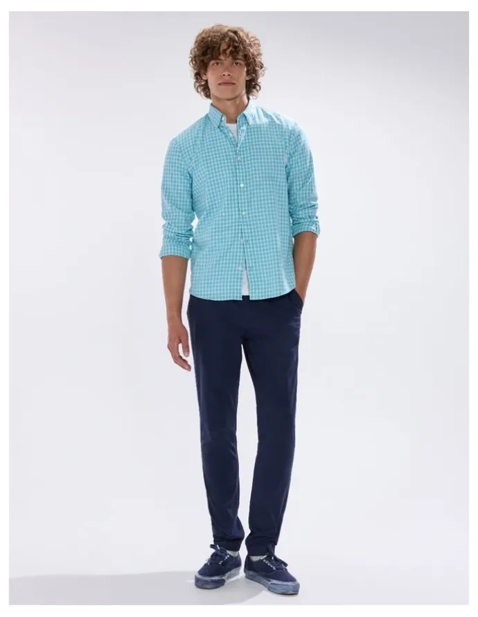 Marcs Sebastian Check Shirt in Aquamarine Blue