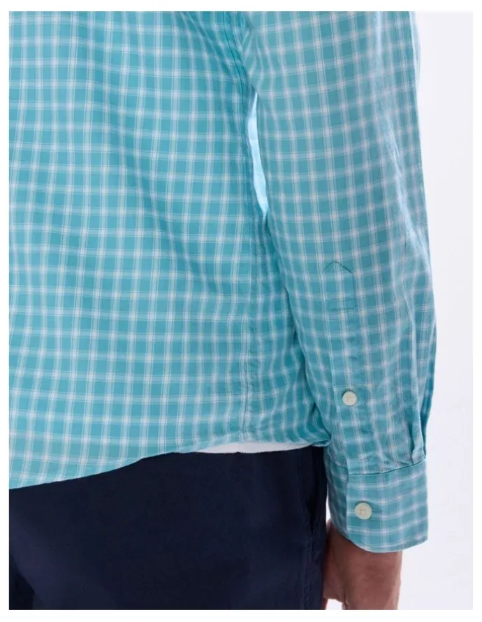 Marcs Sebastian Check Shirt in Aquamarine Blue