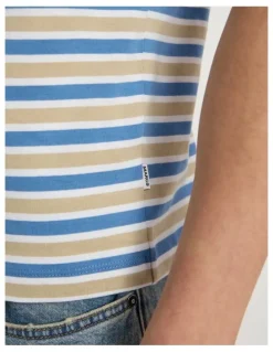 Marcs Silverstone Stripe Tee in Blue Stripe