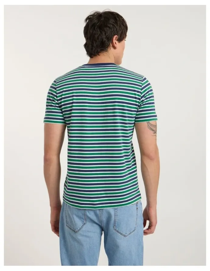 Marcs Silverstone Stripe Tee in Green Stripe