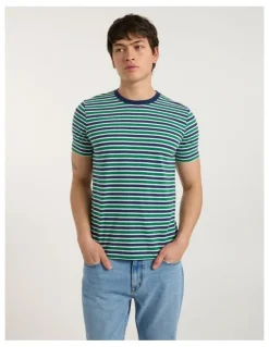 Marcs Silverstone Stripe Tee in Green Stripe
