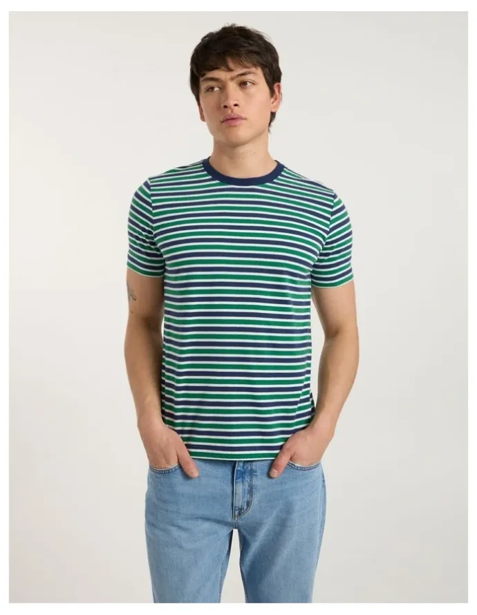 Marcs Silverstone Stripe Tee in Green Stripe