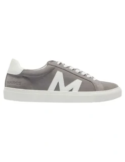Marcs Varsity Leather Sneakers in Grey/White