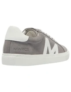 Marcs Varsity Leather Sneakers in Grey/White