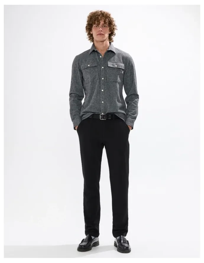 Marcs Wright Dogtooth Shirt in Charcoal