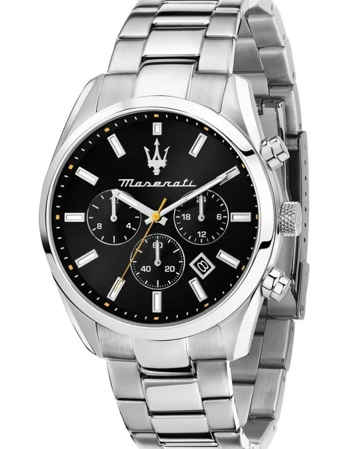 Maserati Attrazione 43mm Chronograph Quartz Watch in Black