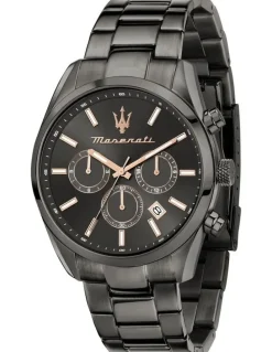 Maserati Attrazione Stainless Steel Watch 43mm in Black