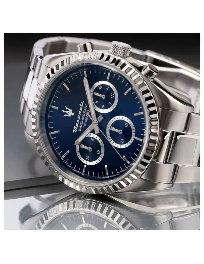 Maserati Competizione Stainless Steel Chronograph Watch 43mm in Silver