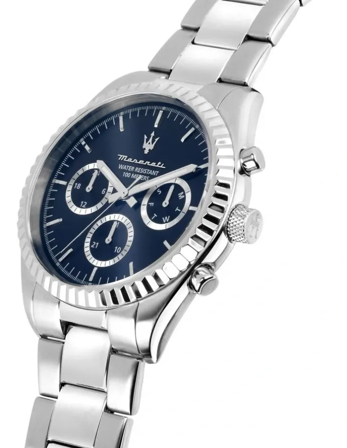 Maserati Competizione Stainless Steel Chronograph Watch 43mm in Silver