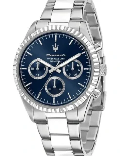 Maserati Competizione Stainless Steel Chronograph Watch 43mm in Silver