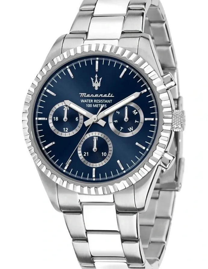 Maserati Competizione Stainless Steel Chronograph Watch 43mm in Silver