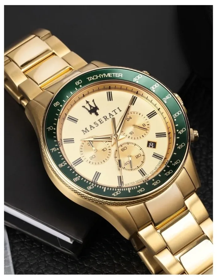 Maserati Sfida Chrono 44mm Gold Watch R8873640005