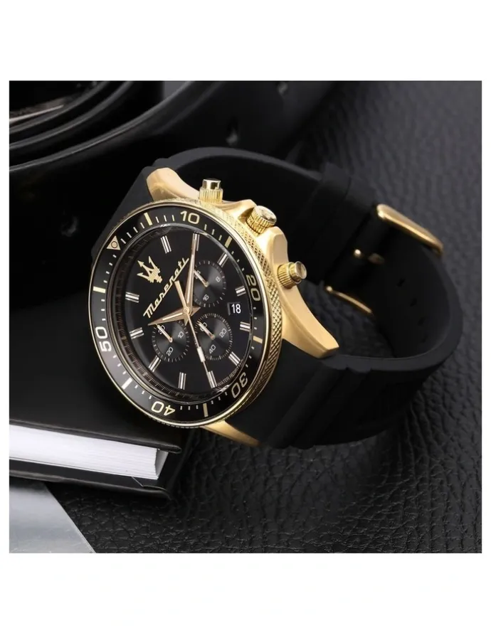 Maserati Sfida Stainless Steel Chronograph Watch 44mm in Black