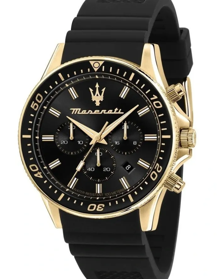 Maserati Sfida Stainless Steel Chronograph Watch 44mm in Black