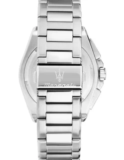 Maserati Velocita Chrono Dial Stainless Steel Strap And Leather Strap Watch 43mm in Silver