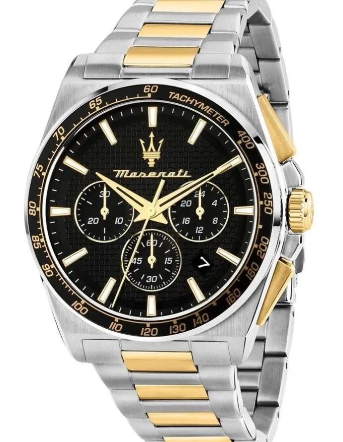 Maserati Velocita Chrono Dial Stainless Steel Strap Watch 43mm in Two Tone