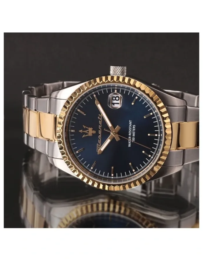 Maserati Competizione Two Tone Watch 43mm in Silver