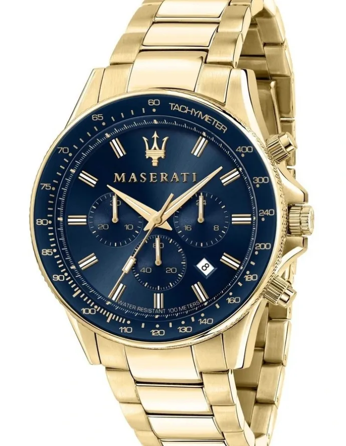 Maserati Sfida Chrono 44mm Gold Bracelet Watch R8873640008
