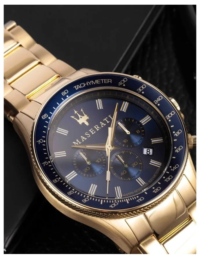 Maserati Sfida Chrono 44mm Gold Bracelet Watch R8873640008