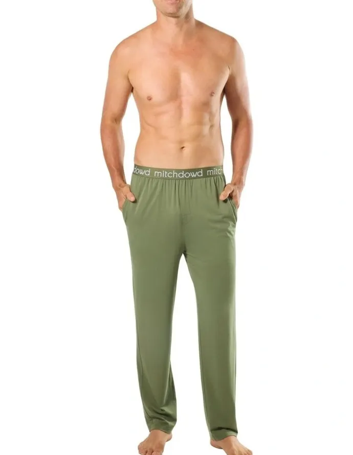 Mitch Dowd Bamboo Knit Sleep Pant in Green