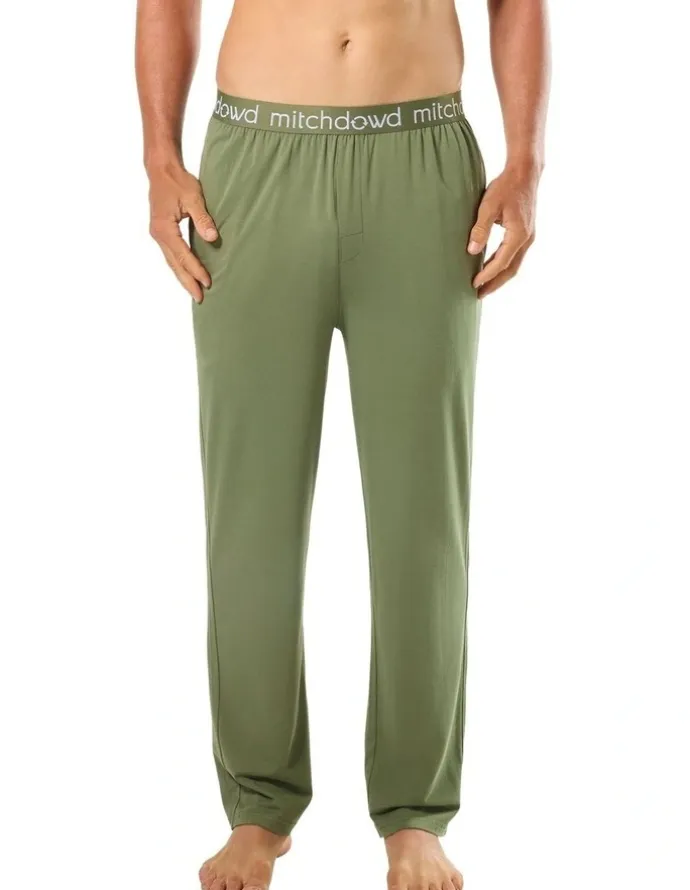 Mitch Dowd Bamboo Knit Sleep Pant in Green