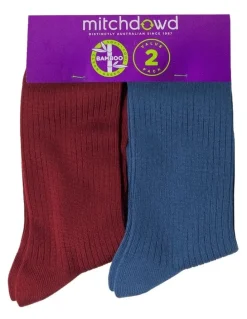 Mitch Dowd Bamboo Rib Socks 2 Pack in Multi