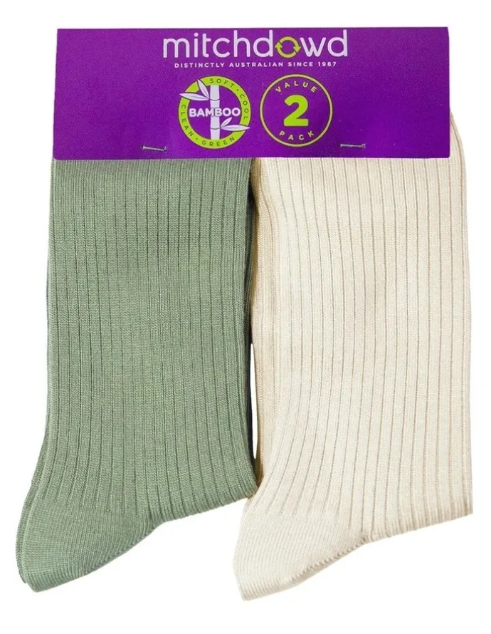 Mitch Dowd Bamboo Rib Socks 2 Pack in Multi