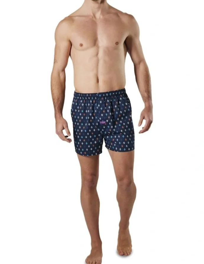 Mitch Dowd Diamond Cotton Boxer Shorts 3 Pack in Multi