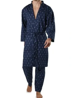 Mitch Dowd Flint Cotton Robe in Navy