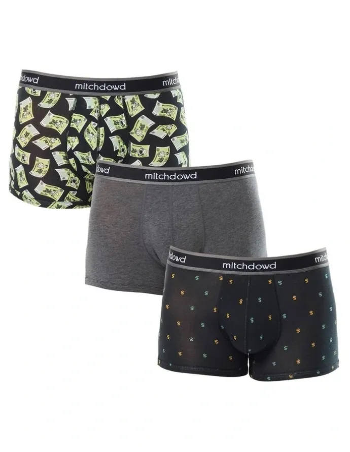 Mitch Dowd Funny Money Cotton Trunks 3 Pack in Multi