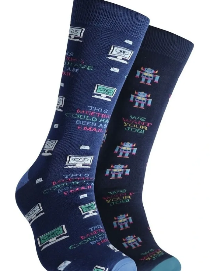 Mitch Dowd Hardware Takeover Bamboo Sock Pack Of 2 in Blue