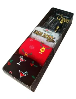 Mitch Dowd Holiday Cheer Gift Box Cotton Socks 3 Pack in Multi