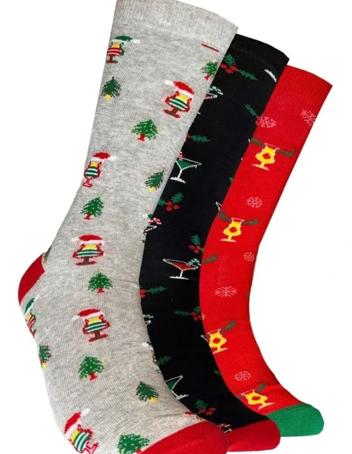Mitch Dowd Holiday Cheer Gift Box Cotton Socks 3 Pack in Multi