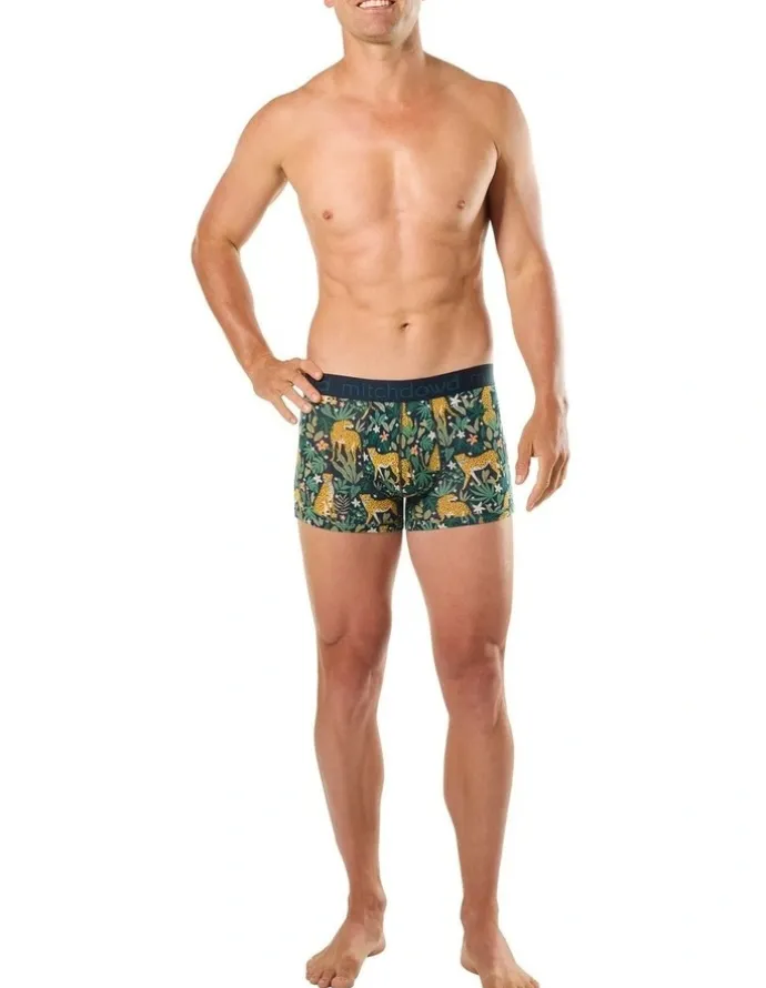 Mitch Dowd Leopard Bamboo Trunks 2 Pack in Green