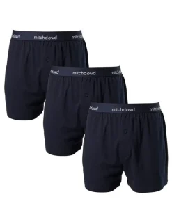 Mitch Dowd Loose Fit Knit Boxer Shorts 3 Pack in Navy