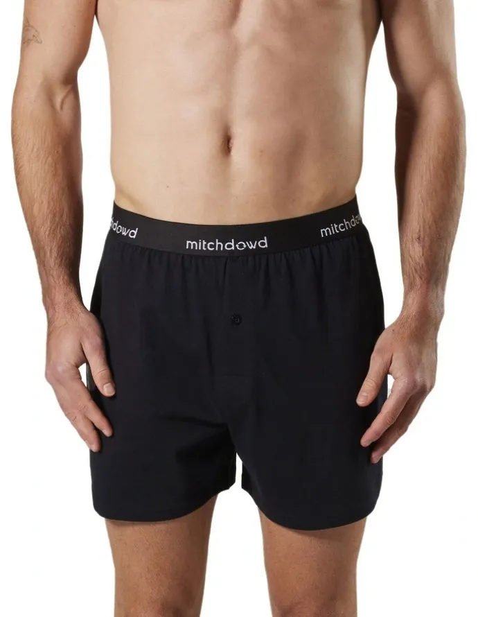 Mitch Dowd Loose Fit Knit Boxer Shorts 3 Pack in Black
