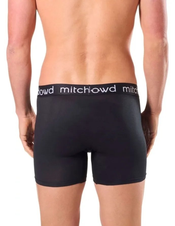 Mitch Dowd Men's Bamboo Long Leg Trunk 3 Pack in Black