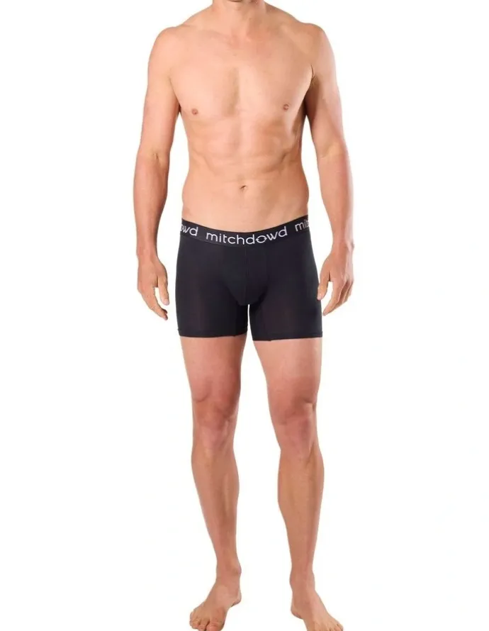 Mitch Dowd Men's Bamboo Long Leg Trunk 3 Pack in Black