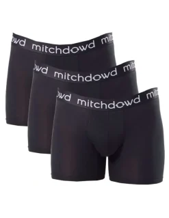 Mitch Dowd Men's Bamboo Long Leg Trunk 3 Pack in Black