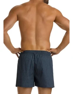 Mitch Dowd Men's Coby Printed Soft Wash Boxer in Navy