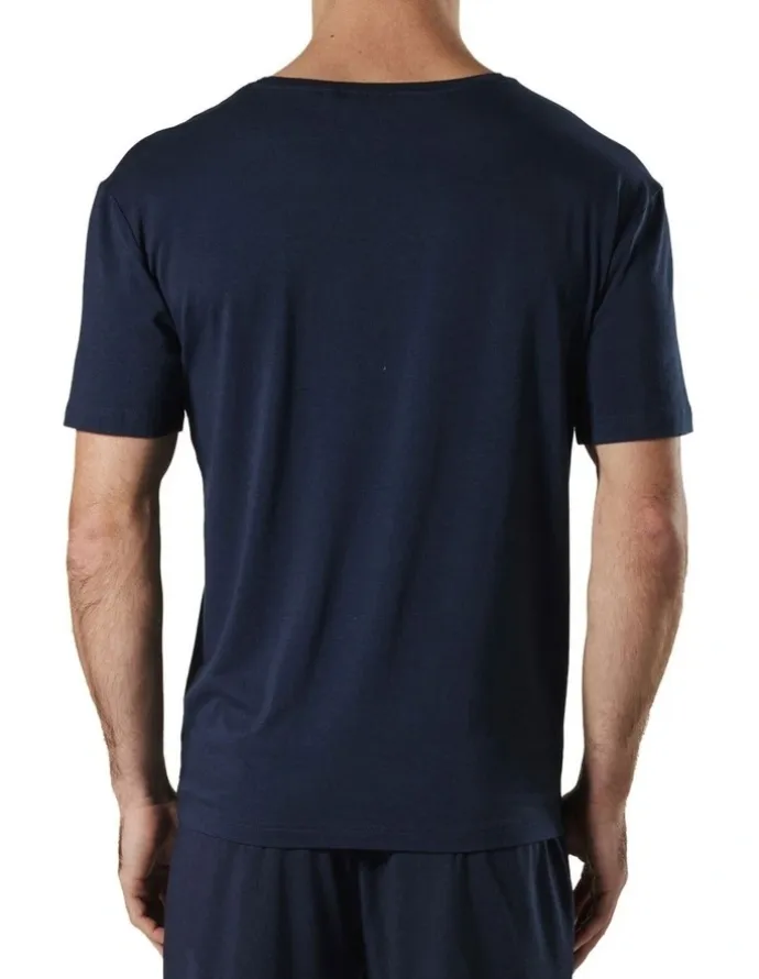 Mitch Dowd Men's Soft Bamboo Crew Neck Sleep Tee in Navy