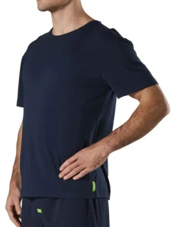 Mitch Dowd Men's Soft Bamboo Crew Neck Sleep Tee in Navy