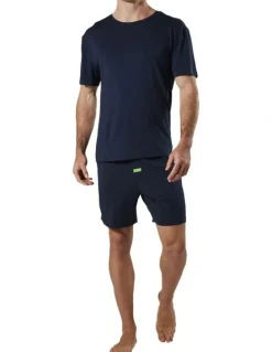 Mitch Dowd Men's Soft Bamboo Crew Neck Sleep Tee in Navy