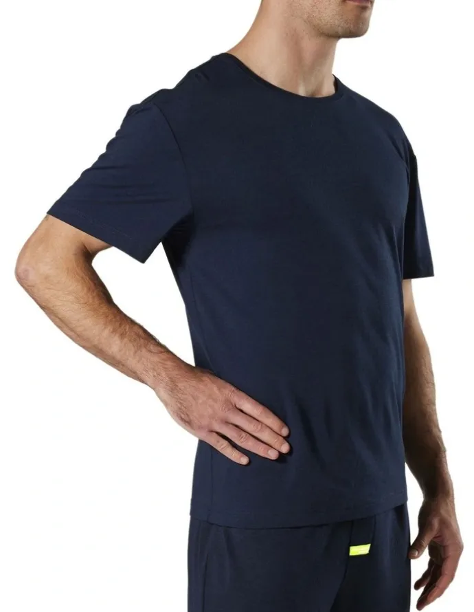 Mitch Dowd Men's Soft Bamboo Crew Neck Sleep Tee in Navy